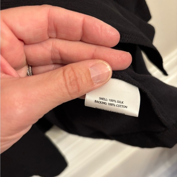 Eileen Fisher Crepe 100% Silk Black Cropped Blazer Size X Large - Picture 8 of 9